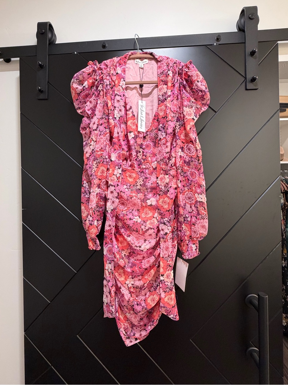 NWT For Love And Lemons Pink Floral Mini Dress - Picture 4 of 5